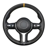 non slip durable black leather black suede car steering wheel cover for bmw f87 m2 f80 m3 f82 m4 m5 f12 f13 m6 f85 x5 m f86 x6 m