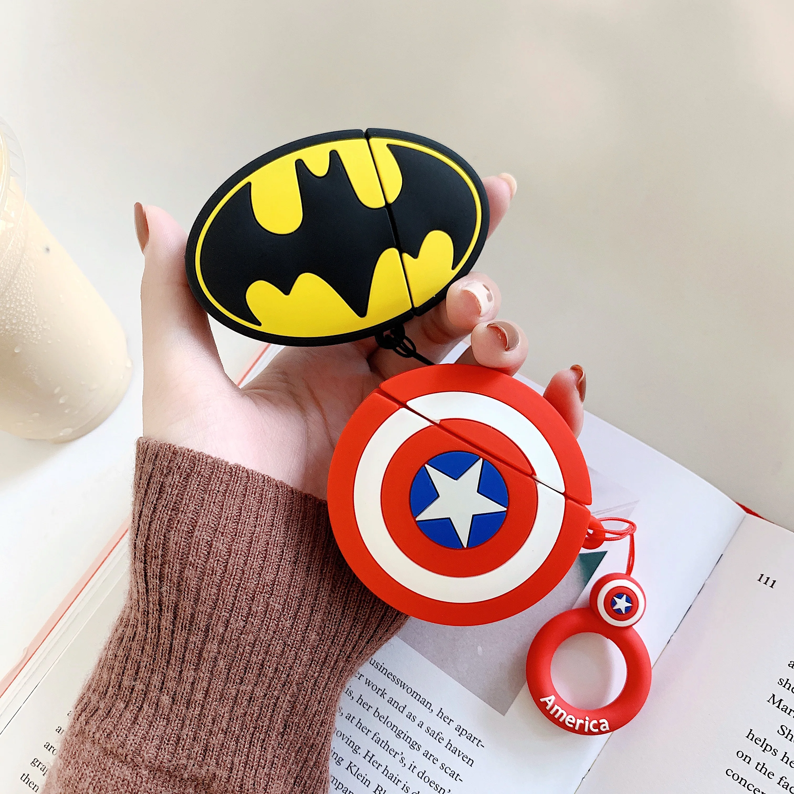 GOOYIYO-для Airpods 1 2 мультяшный силиконовый чехол Hero Man наушники зарядная коробка
