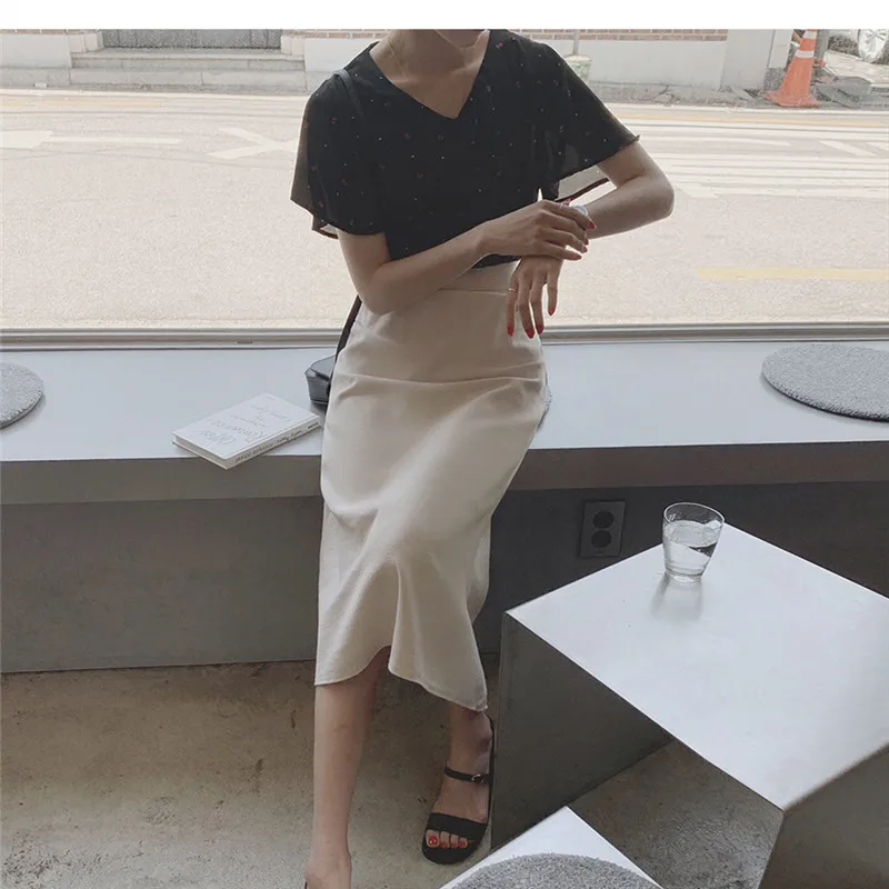 Рубашка Новая Летняя женская повседневная с v-образным вырезом винтажная блузка