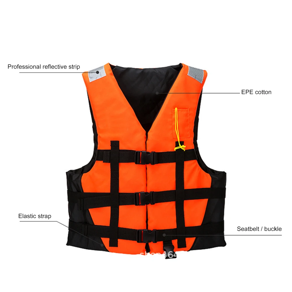 Спасательный жилет для взрослых со свистком универсальный из полиэстера