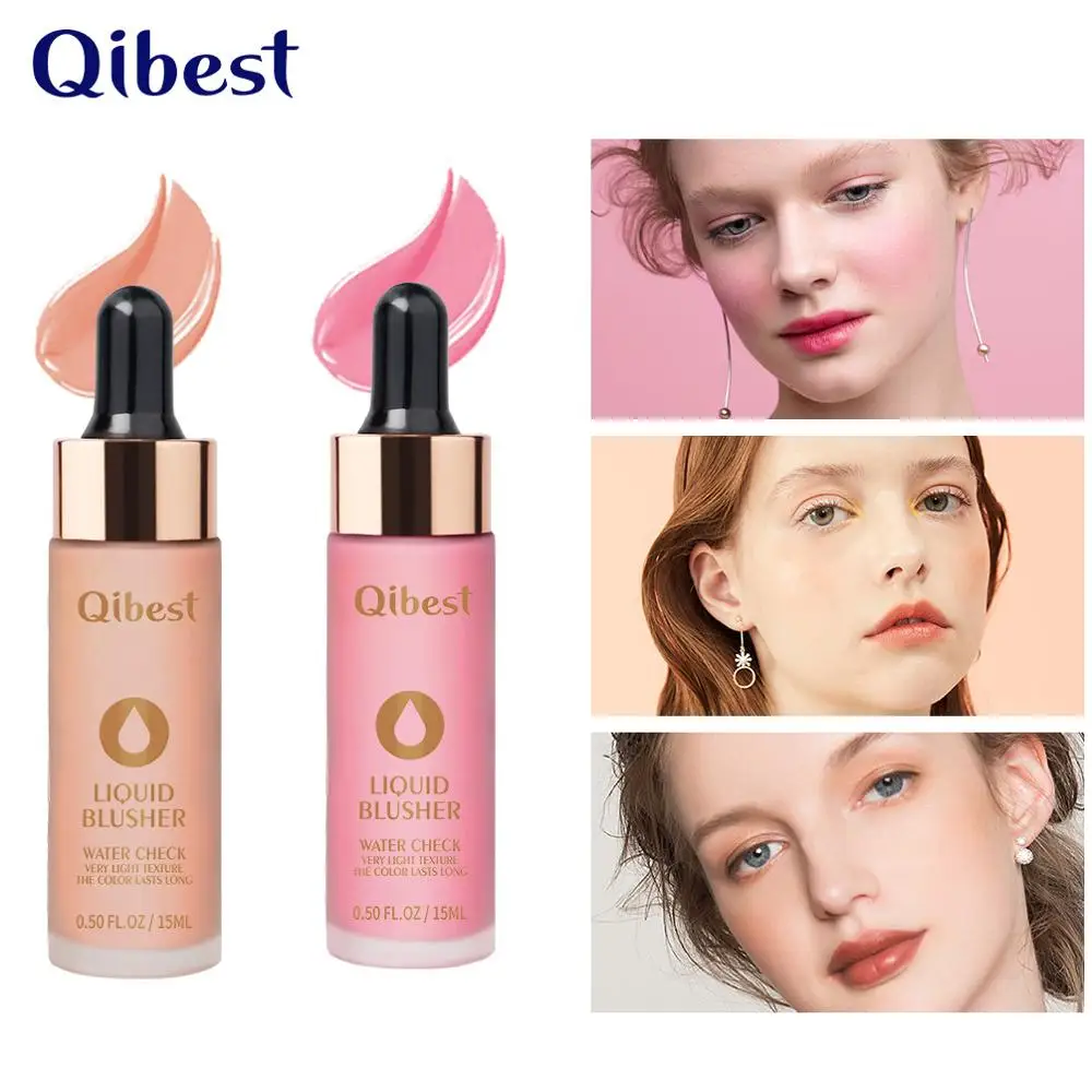 Qibest жидкие румяна гладкие шелковистые Paleta De Blush цвет длится долго натуральные