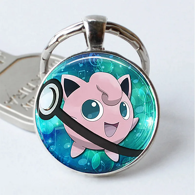 Забавный Kawaii брелок Pocket Pokemon GO Monster аниме стеклянный кабошон для ключей женщин и