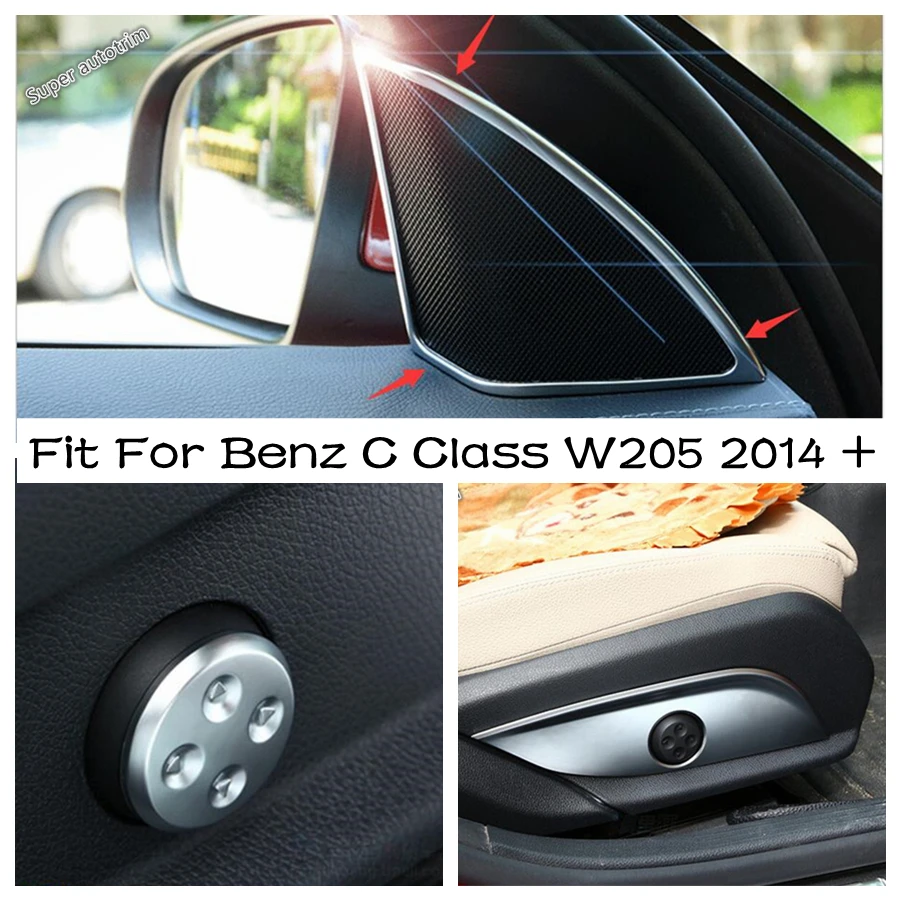

Front Inside Triangle Stereo Speaker Audio / Seat Adjust Memory ButtoCover Trim Fit For Mercedes-Benz C Class W205 2014 - 2020