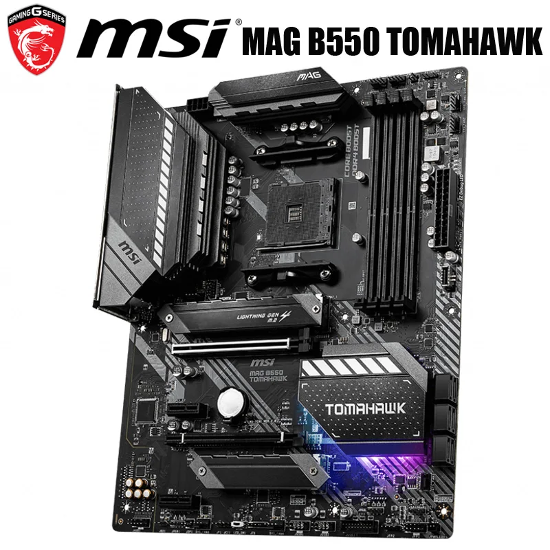 Preise Buchse AM4 MSI B550 TOMAHAWK Motherboard AMD B550 AM4 128GB DDR4 PCI-E 4,0 HDMI-kompatibel Desktop B550 Mainboard AM4 M.2 ATX