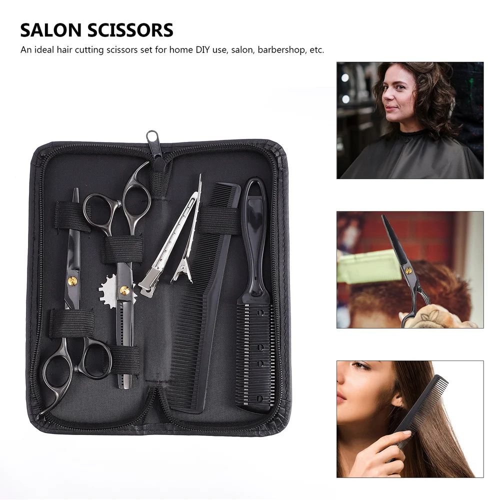 

10Pcs Professional Hair Cutting Scissors Tools Set for Home Salon Barbershop