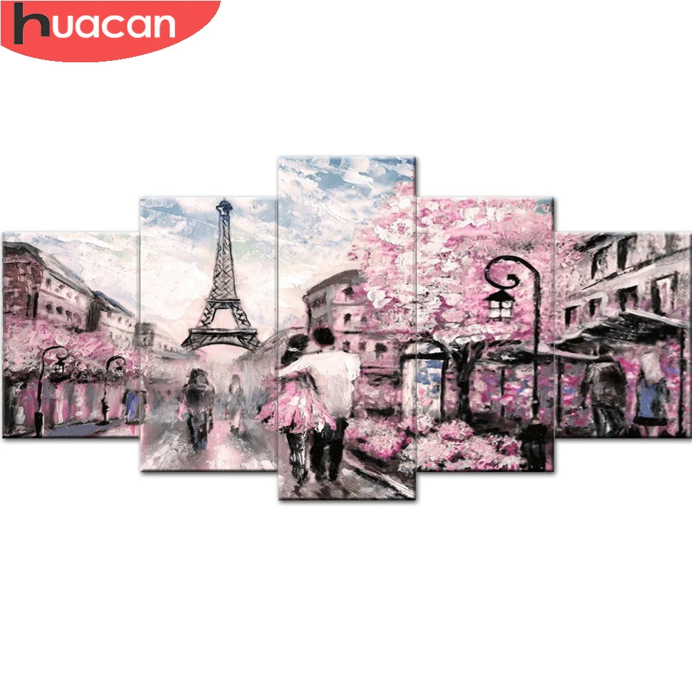 

Алмазная вышивка HUACAN пейзаж мульти-картина Комбинация DIY Алмазная картина Эйфелева башня Картина Стразы Декор для дома