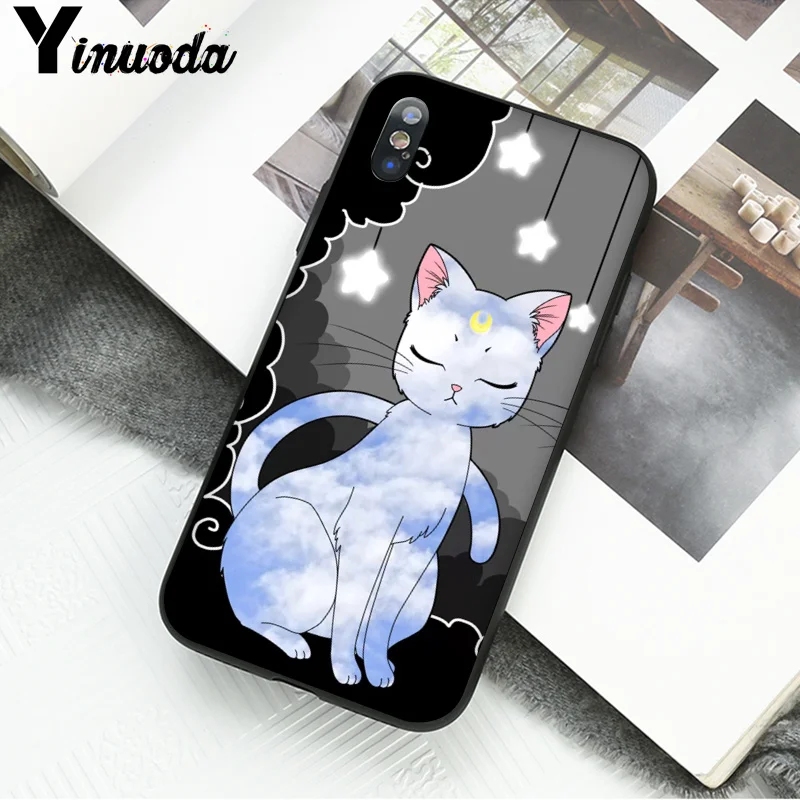 Yinuoda Сейлор Мун кошка пара Мягкий ТПУ чехол для телефона для iphone 8, 7, 6, 6S Plus, XS XR XS MAX 10 5 5S SE 11pro max чехол Coque