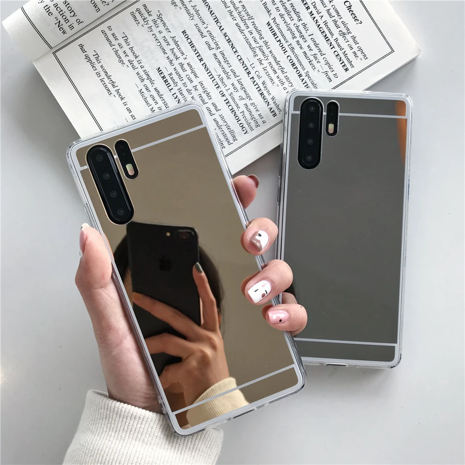 Зеркальный чехол для Huawei P30 Pro P20 P10 Lite Mate 20 Nova 3 4 TPU бампер мягкий Caso Fundas Honor 8A 8X 10 Play 9 P