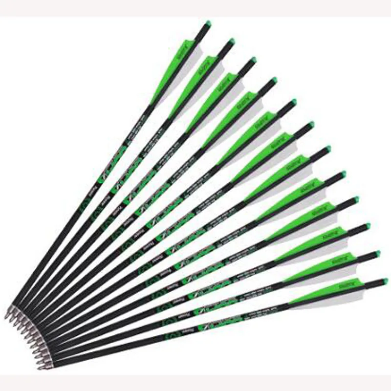 Стрелы из углеродного сплава для охоты стрелы стрельбы лука 16/17/18/20/22 дюймов 12 шт.