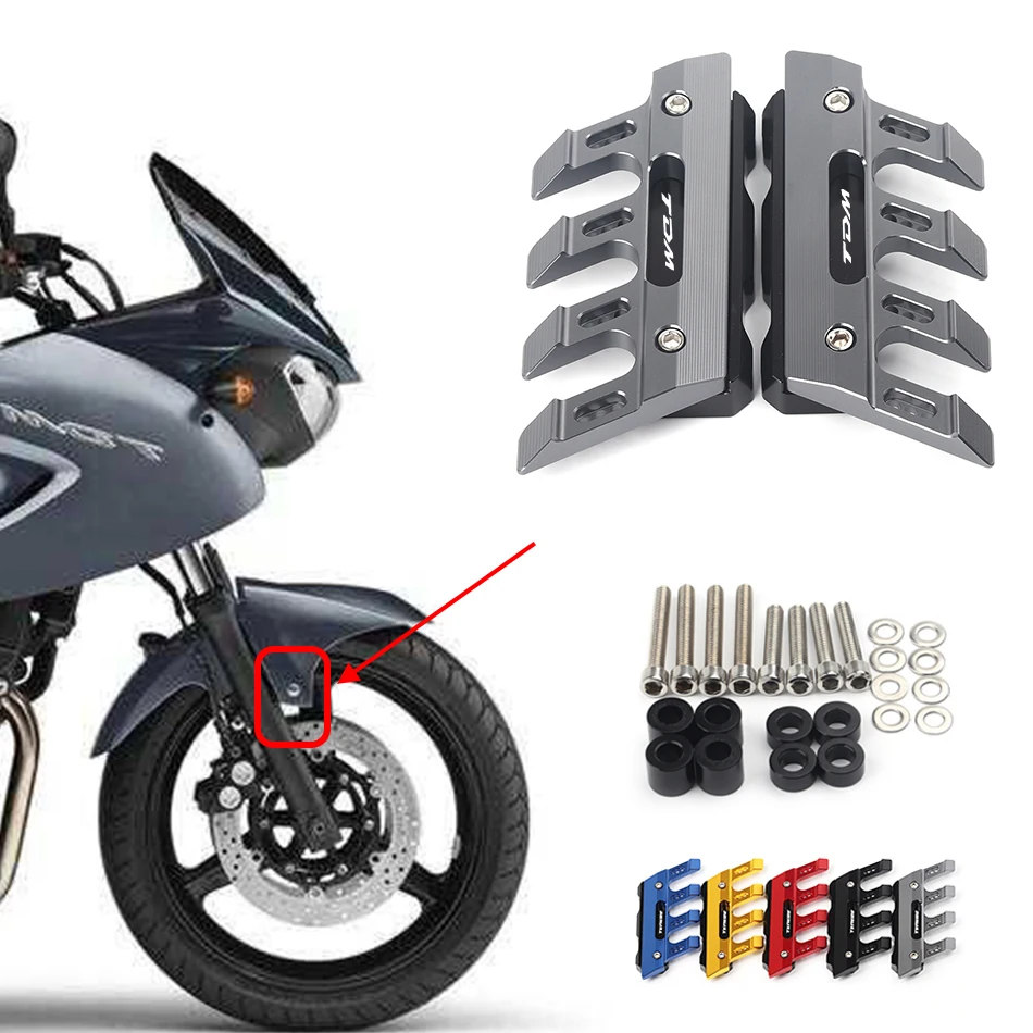 

With Logo For YAMAHA TDM 900 TDM900 Motorcycle CNC Accessories Mudguard Side Protection Block Front Fender Anti-Fall Slider