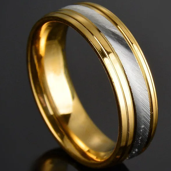 6MM Frost Gold Ювелирные изделия MeMolissa, Ретро стиль, нержавеющая сталь, татуировка дракона, мужское кольцо для мужчин, серебро, черный цвет, широкие кольца в стиле панк - Цвет основного камня: 6MM Frost Gold
