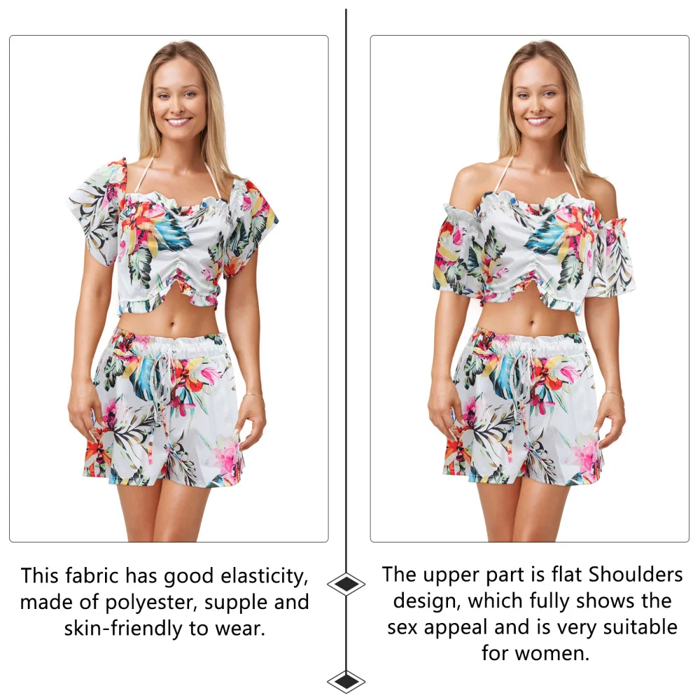 

1Pc Summer Suit Stylish Suit Printing Cool Female Suit (White)