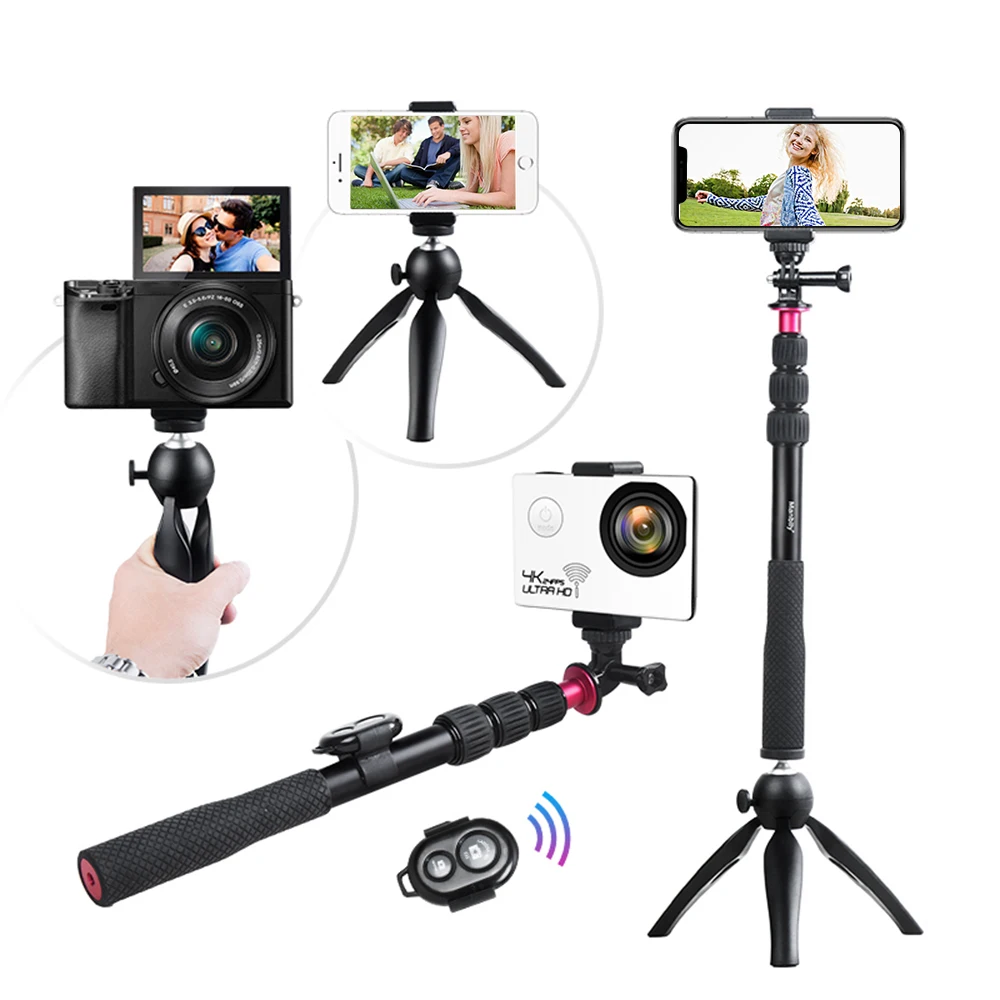 Andoer Selfie Stick + Mini Tripod Phone Mount Wireless Remote Control for iPhone X/8/7 Samsung GoPro Hero | Электроника