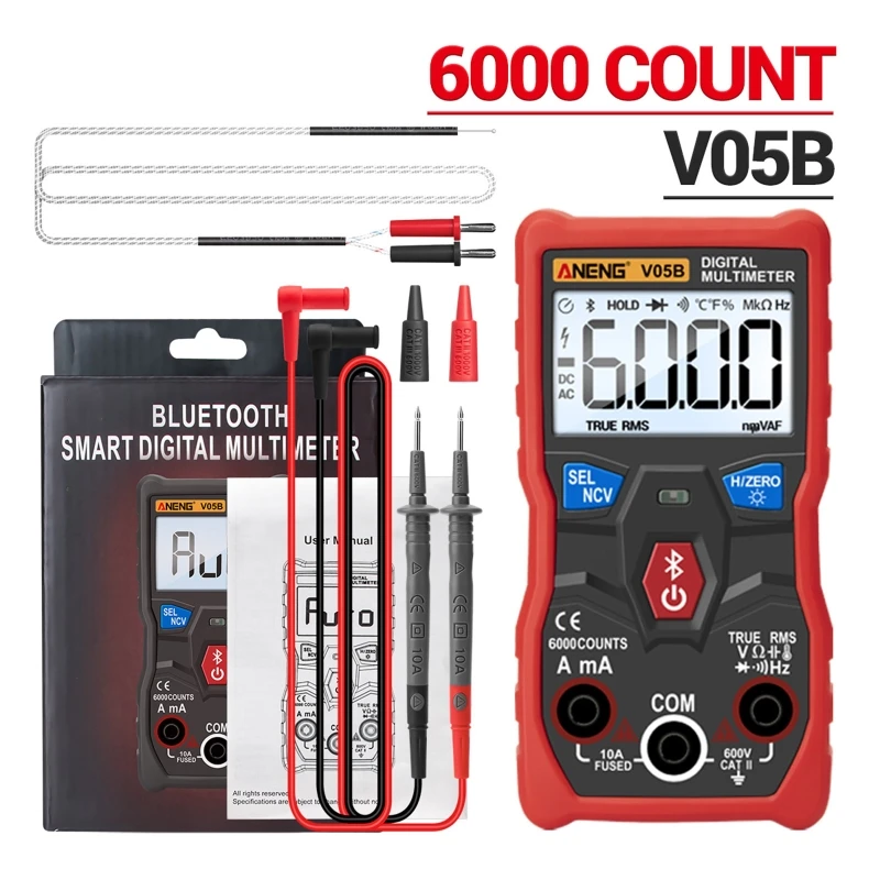 

ANENG V05B Digital 6000 Counts Auto Ranging Bluetooth Multimeter Professional AC/DC Current Voltage Tester True RMS Multimetro