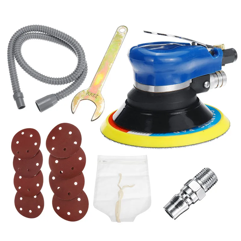 

New 6 Inch Pneumatic Palms Random Orbital Sander Polisher Air Powered Orbit Polisher Dual Action Polishing Grinding Sanding Set