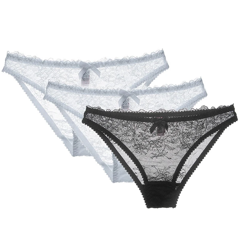 Varsbaby, сексуальные кружевные трусы с низкой талией, S-XL, нижнее белье, прозрачные трусики, 3 шт./лот
