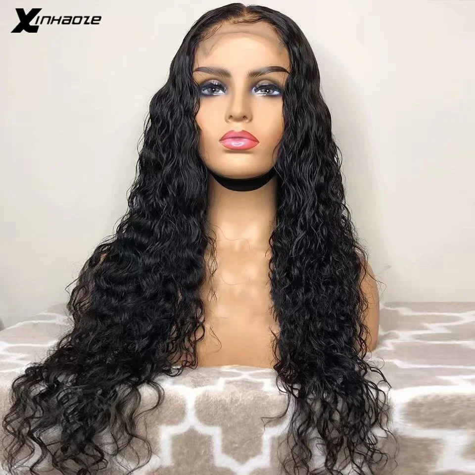 Глубокая часть волнистые человеческие волосы парики 13*6*1 влажные и кружевные