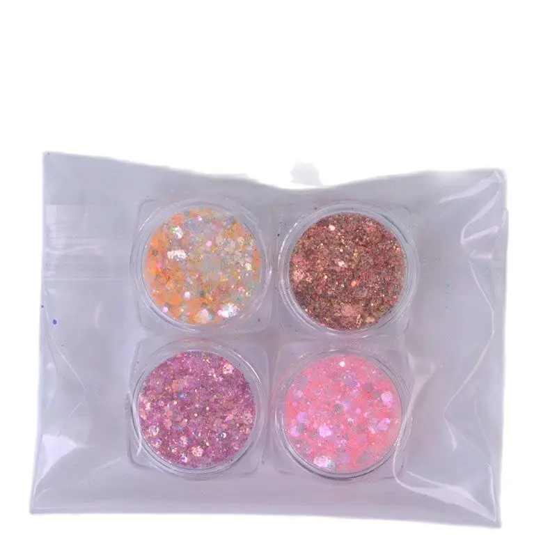 

4Pcs/Lot Peach Chunky Glitter, Peachy Pink Chunky Mix Glitter Iridescent Glitter, Pastel Polyester Glitter, Crafting Glitter,