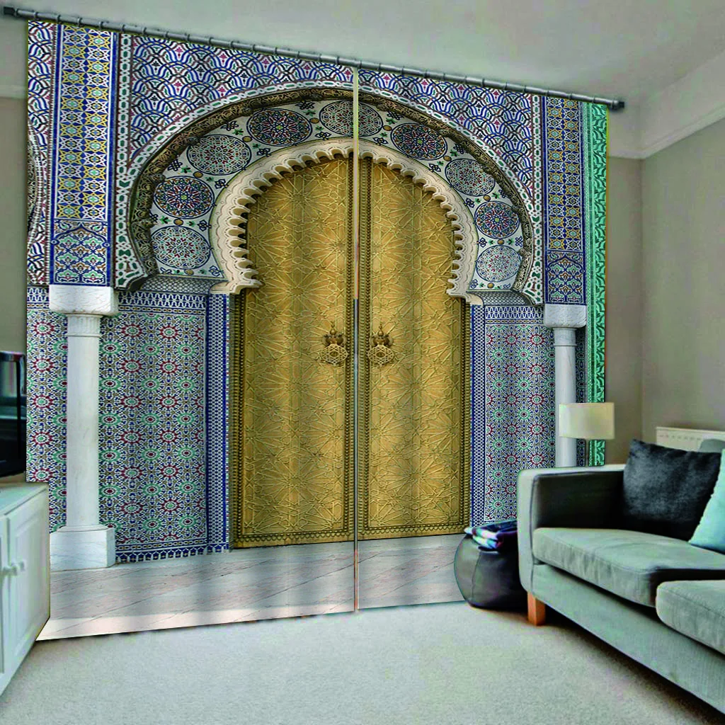 

Европейские рельефные Дверные Шторы, роскошные затемняющие 3D оконные шторы для гостиной, спальни, Индивидуальный размер