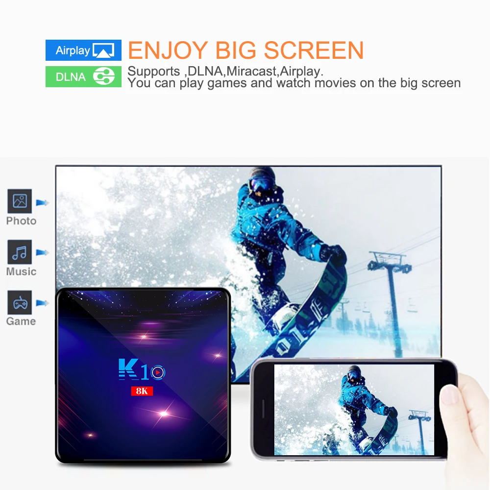 Приставка Смарт ТВ k10 Android 9 Amlogic S905X3 8K 1000 м Wi Fi BT|ТВ-приставки и медиаплееры| |