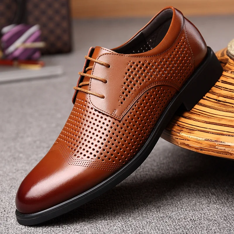 

Men Leather Shoes Oxford Split Leather Men's Dress Shoes Business Flat Shoes Breathable Men's Banquet Wedding Shoes 3hjm7