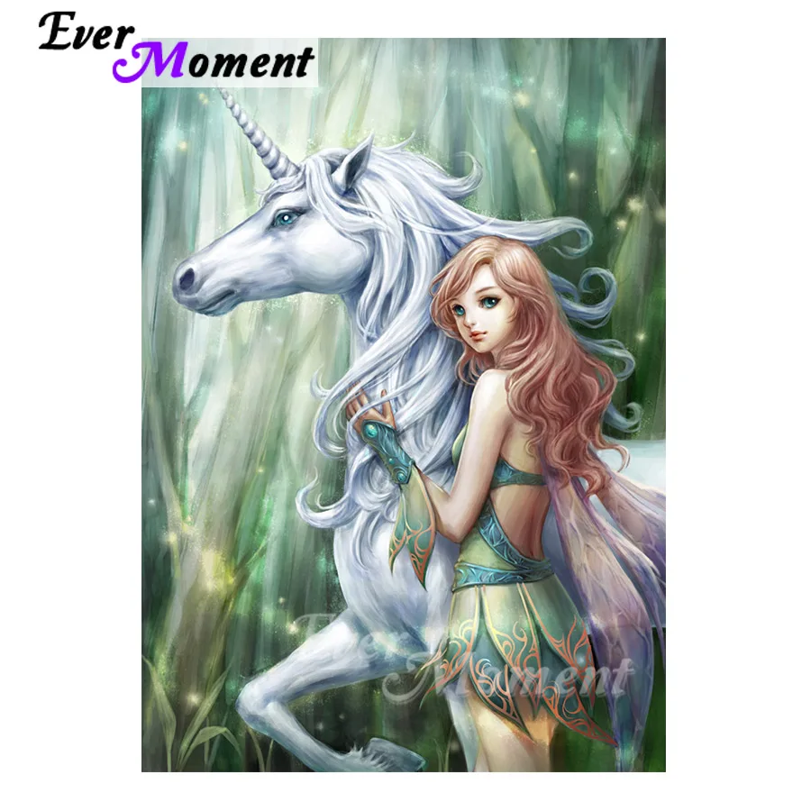 

Алмазная живопись с девушкой-фэнтезией, единорогом, для отдыха, рукоделия, квадратные камни для декора, подарки 4Y1107