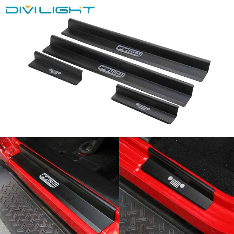 Auto Car Door Sill Strip Guard Doors Plate Scuff Protection Front Rear 4 Step Scratch Sticker Cover For Jeep Wrangler JK | Автомобили и