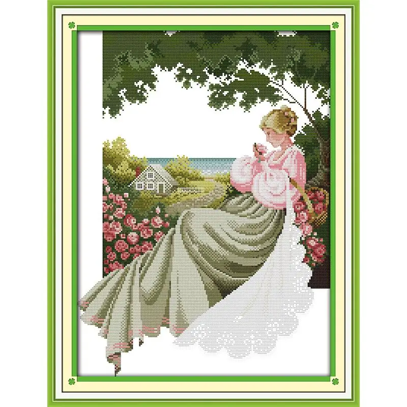 Роза сад хлопок холст вышивка крестиком узор печать счетные узоры dmc Вышивка