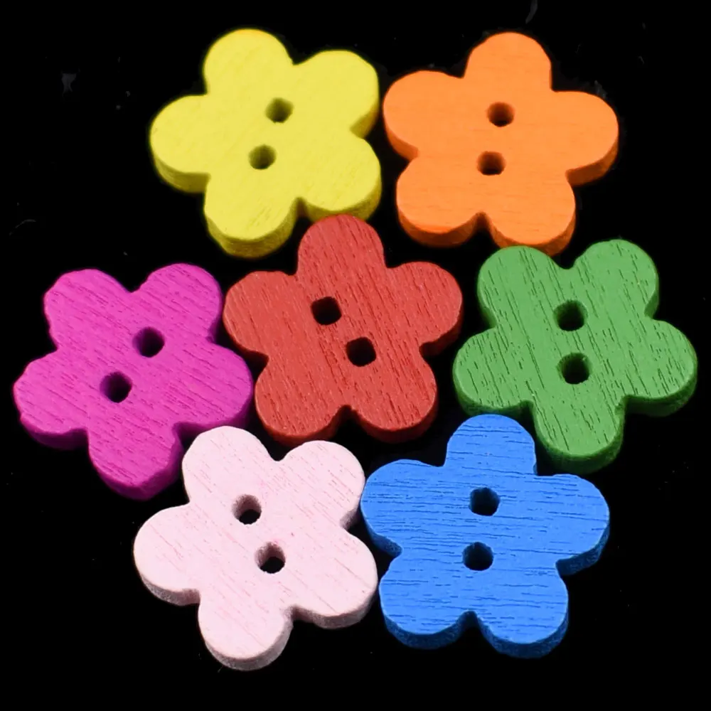 100 шт. 11 мм Разноцветные цветочные пуговицы для рукоделия скрапбукинга лоскутные