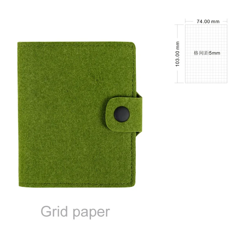 Green grid Ноутбук небольшого размера блокнот для заметок шерстяной войлок блокнот для заметок канцелярские принадлежности подарок путешественник журнал канцелярские принадлежности, чтобы сделать список Tear контрольный лист блокнот для заметок - Цвет: Green grid