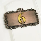 Дверная табличка с красным бронзовым номером дома, акриловая наклейка под старину, под заказ, для отеля, квартиры, домашний адрес, 1 цифра с этикеткой рамки цифры на почтовый ящик дома номера американсике подкова на дв