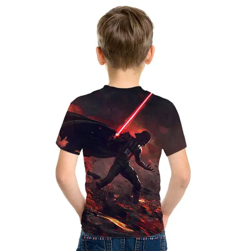 Звездные войны 3D imprimir bien de los hombres/las nias Топы Camiseta de manga corta Caballero Jedi imprimir nios camiseta de moda