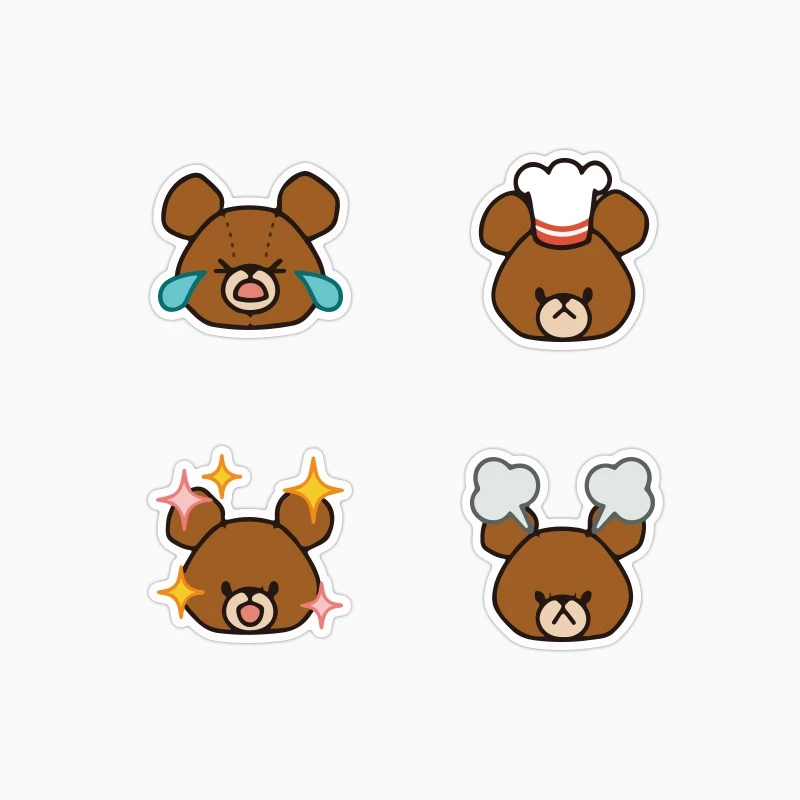 40 шт./упак. бурого медведя Скрапбукинг ПВХ наклейки Набор сделай сам канцелярские