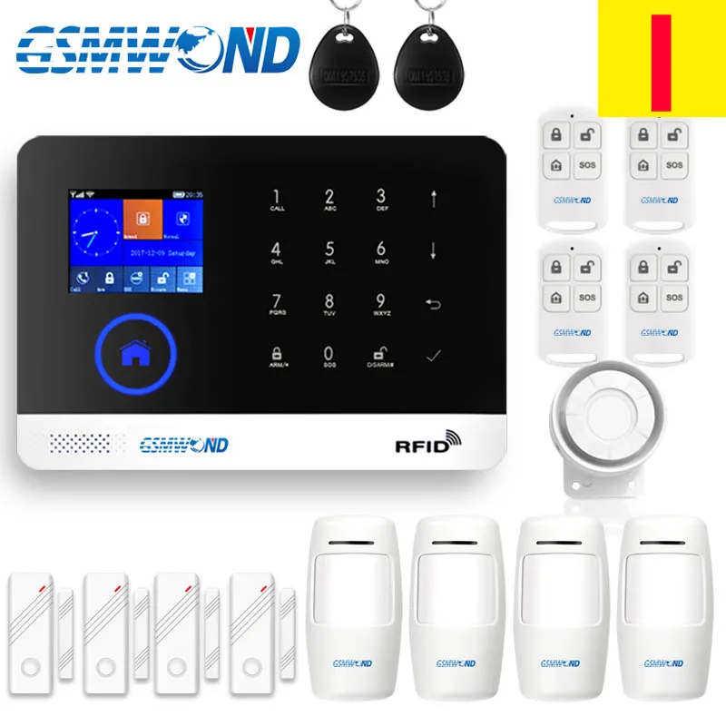 Беспроводная домашняя охранная Wi-Fi GSM GPRS сигнализация Английский Русский Испанский Немецкий польский итальянский французский RFID карта Android IOS APP - Цвет: Type I