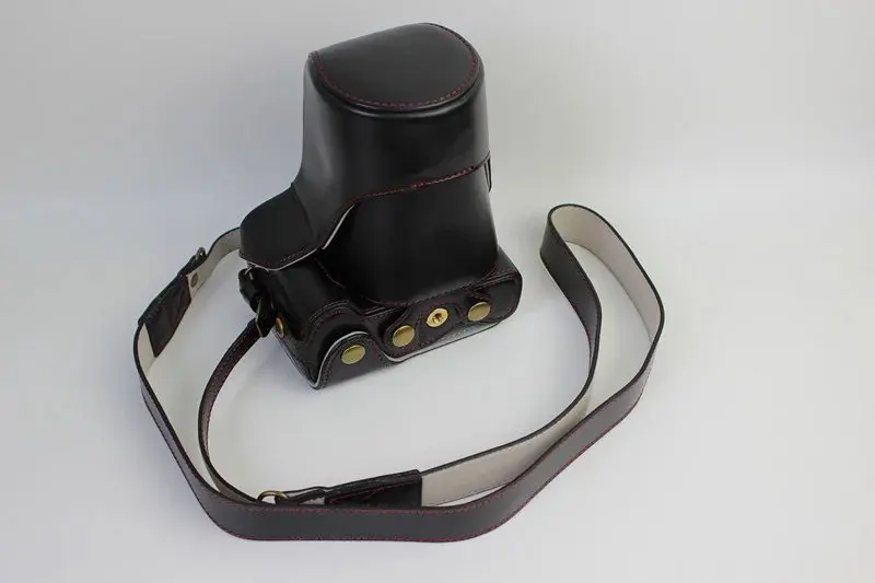 

HQ Leather Camera Protect Case Bag Grip strap for Canon EOS M3 18-150mm Lens