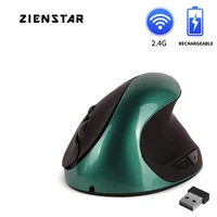 zienstar 2 4g rechargeable wireless ergonomic mouse with usb receiver adjustable dpi for gamer pc laptop macbook