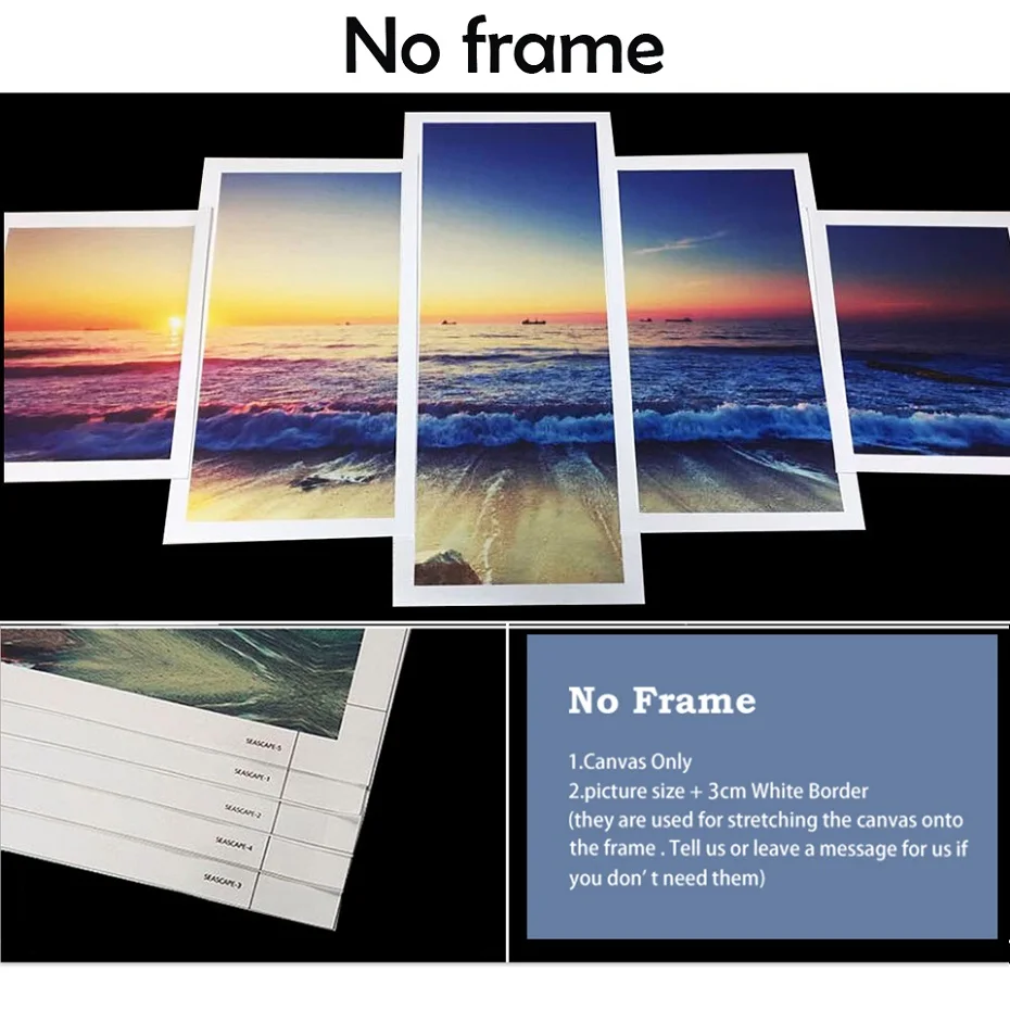 

Canvas Paintings Wall Art Framework Home Decor 5 Pieces Green Forest Trees Lake Flowing Water Pictures Prints Landscape Posters