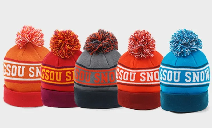 Ski Hats With Hair Ball Children's Winter Outdoor Windproof Warm Snowboarding Knitted Caps