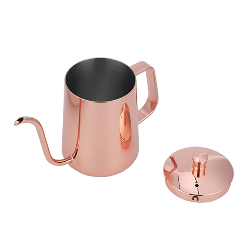 С золотым покрытием и с белым залить Кофе чайник гусиная шея носик|Кофейники| |