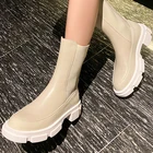 Женские ботильоны из натуральной кожи, черные ботинки челси из воловьей кожи с прострочкой, 2 цвета, 22-25 см, весна 2021