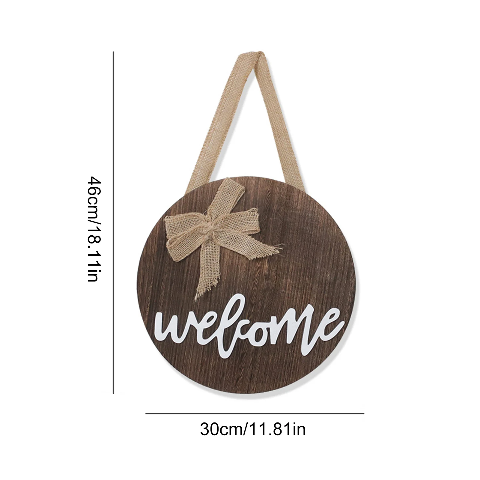

Welcome Wooden Hanging Sign Farmhouse Welcome Sign Round Door Hanging Sign Porch Front Door Decorations