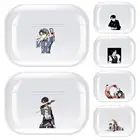 Чехол-накладка для Airpods Pro 3, из ТПУ, прозрачный, с принтом атака на Титанов