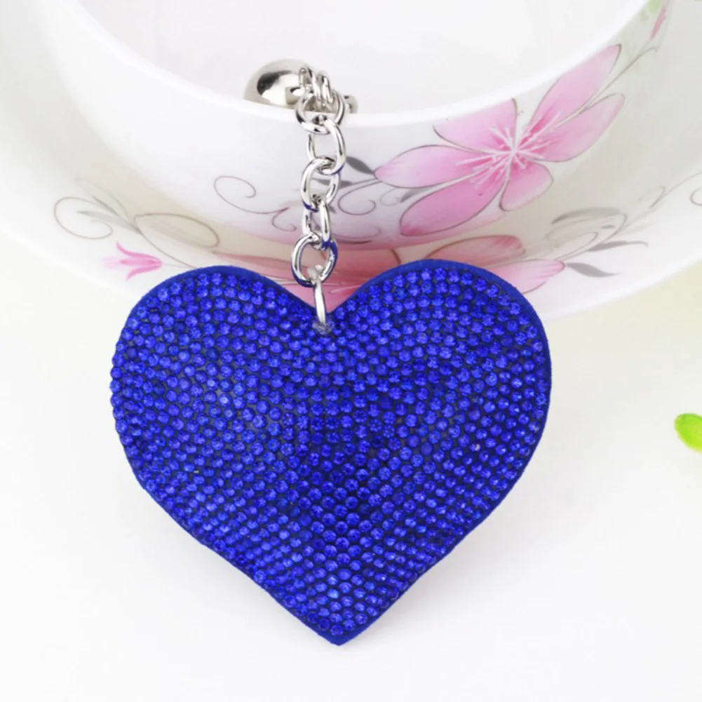 

Heart Keychain Leather Tassel Key Holder Metal Crystal Key Chain Keyring Charm Bag Auto Pendant Gift Wholesale Decoration