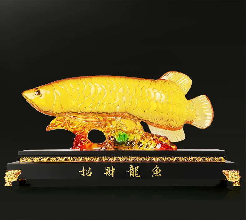 Статуэтка фэн-шуй Золотая рыбка AROWANA золотой дракон Денежный бизнес удача 2020 | Дом
