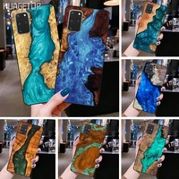 huagetop resin wood marble colorful bling cute phone case for samsung s20 plus ultra s6 s7 edge s8 s9 plus s10 5g lite 2020
