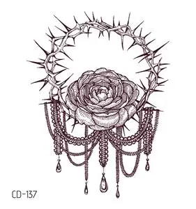 CD-137 Rocooart женские сексуальные хны цветок временные татуировки наклейки Черные Водонепроницаемые поддельные ювелирные изделия татуировки Лотос боди арт татуировки Кружева - Цвет: CD-137