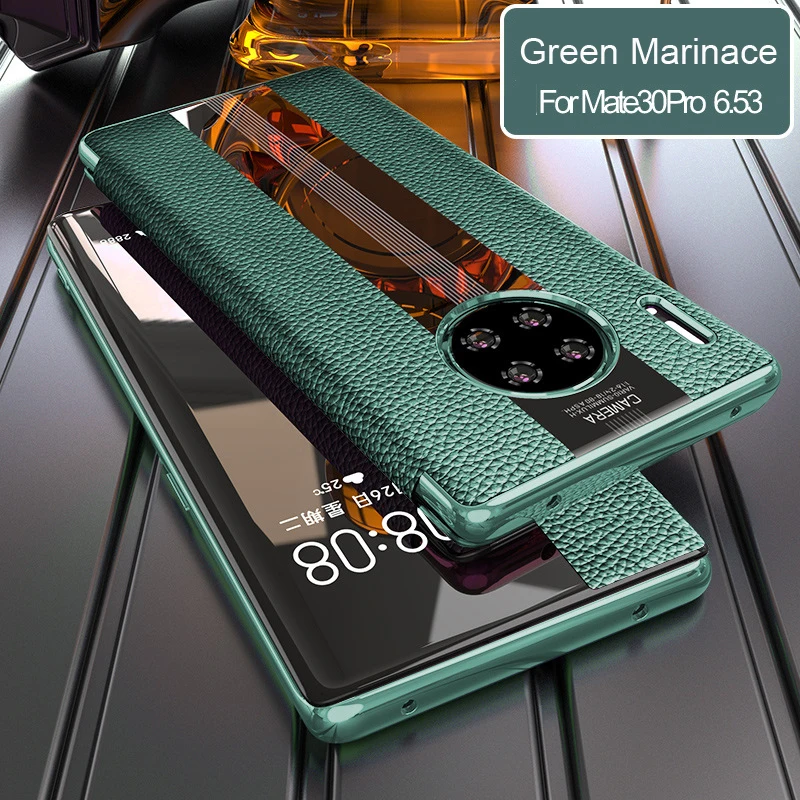 Mate 30 Роскошный чехол из натуральной кожи для huawei mate 30 pro Чехол кожаный умный флип-чехол для huawei mate 30 Pro Защитная крышка