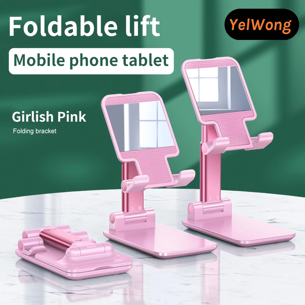 yelwong portable phone holder foldable tablet holder ipad stand desktop bracket adjust stand for iphone xiaomi huawei samsung free global shipping