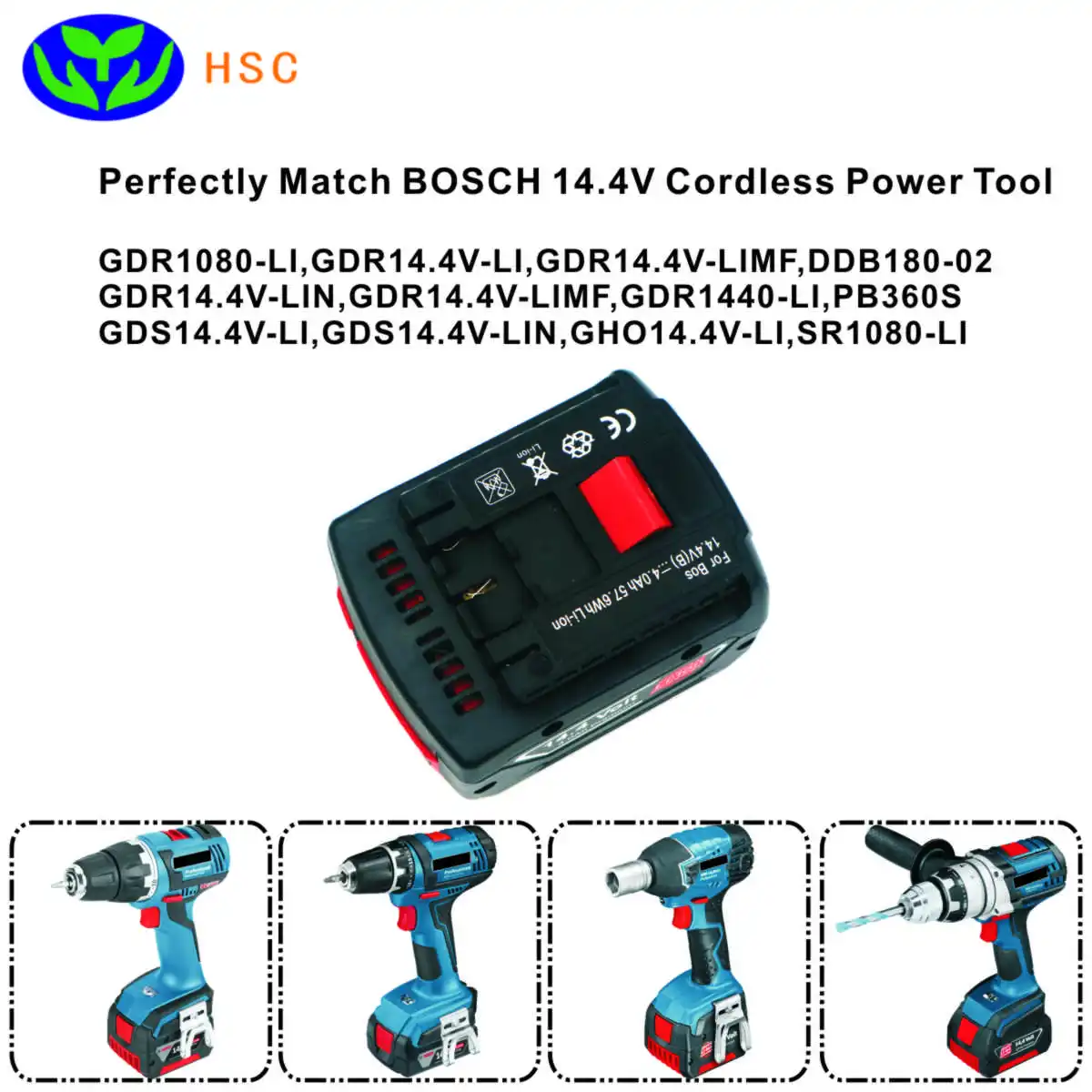 2 шт. 4.0AH 18650 Батарея пакет BOS14.4B литий 14 4 В Замена для Bosch V BAT607 BAT614 2607336078 |