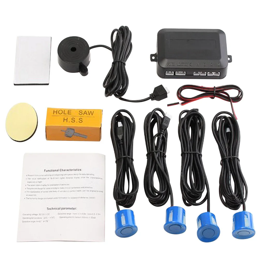 LED Display Car Parking Sensors 4 Radars Kits 22mm Ultrasonic Monitor Detector System Automobile Security Alert System